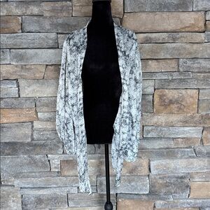 Elegant Monochrome Snakeskin Sheer Blouse